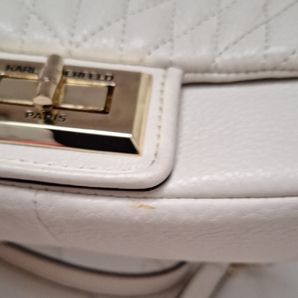 Karl Lagerfeld Paris Agyness Quilted Leather Crossbody Bag Purse - Picture 8 of 16